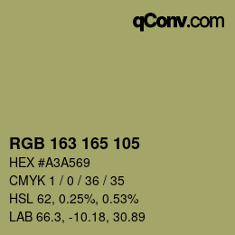 カラーコード: RGB 163 165 105 | qconv.com