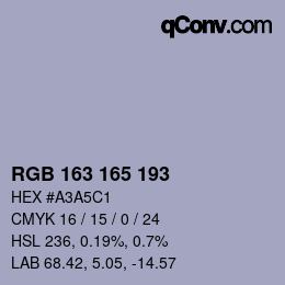 Color code: RGB 163 165 193 | qconv.com