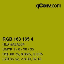 Color code: RGB 163 165 4 | qconv.com