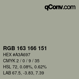 Farbcode: RGB 163 166 151 | qconv.com