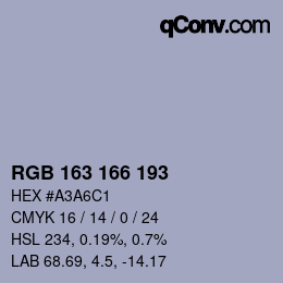 Color code: RGB 163 166 193 | qconv.com