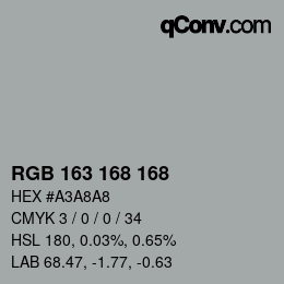 Color code: RGB 163 168 168 | qconv.com