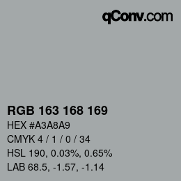 Código de color: RGB 163 168 169 | qconv.com