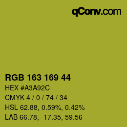 カラーコード: RGB 163 169 44 | qconv.com