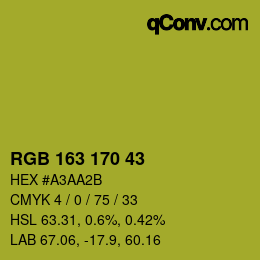 カラーコード: RGB 163 170 43 | qconv.com