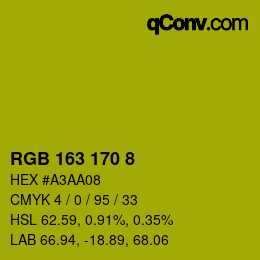 カラーコード: RGB 163 170 8 | qconv.com