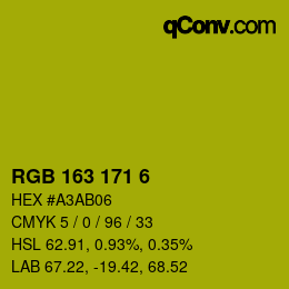 Color code: RGB 163 171 6 | qconv.com