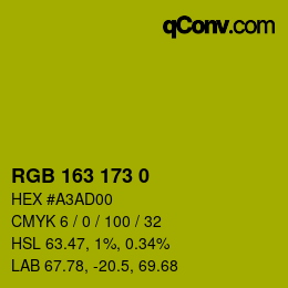 Color code: RGB 163 173 0 | qconv.com