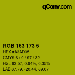 Color code: RGB 163 173 5 | qconv.com