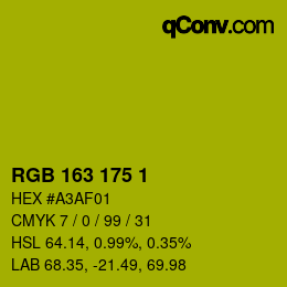 Color code: RGB 163 175 1 | qconv.com