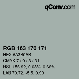 Farbcode: RGB 163 176 171 | qconv.com