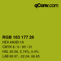 Color code: RGB 163 177 26 | qconv.com