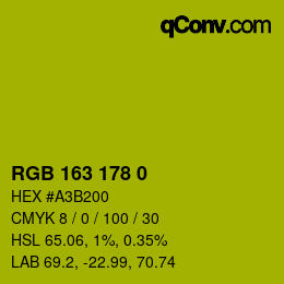 Color code: RGB 163 178 0 | qconv.com