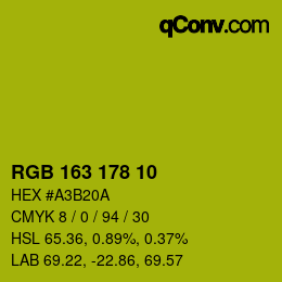 Color code: RGB 163 178 10 | qconv.com