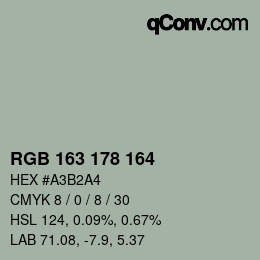 カラーコード: RGB 163 178 164 | qconv.com