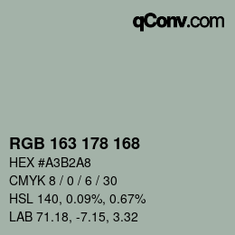 Color code: RGB 163 178 168 | qconv.com
