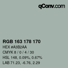 Color code: RGB 163 178 170 | qconv.com