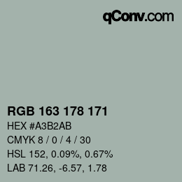 Color code: RGB 163 178 171 | qconv.com