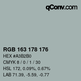 Color code: RGB 163 178 176 | qconv.com