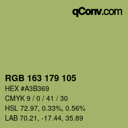 カラーコード: RGB 163 179 105 | qconv.com