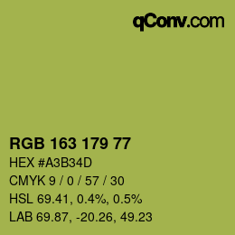 Farbcode: RGB 163 179 77 | qconv.com