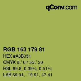 Farbcode: RGB 163 179 81 | qconv.com
