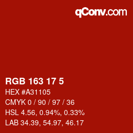 Color code: RGB 163 17 5 | qconv.com