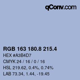 カラーコード: RGB 163 180.8 215.4 | qconv.com