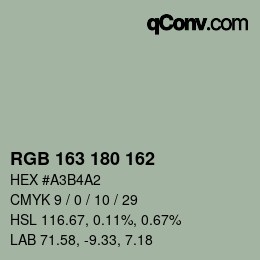 Color code: RGB 163 180 162 | qconv.com