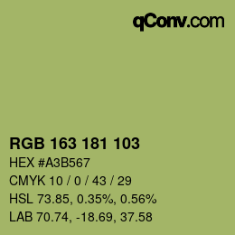 カラーコード: RGB 163 181 103 | qconv.com
