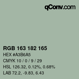 Color code: RGB 163 182 165 | qconv.com