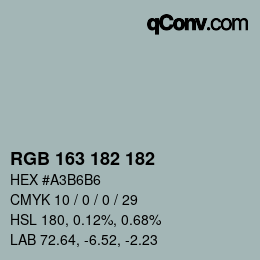 Color code: RGB 163 182 182 | qconv.com