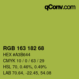 Código de color: RGB 163 182 68 | qconv.com