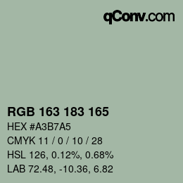 Color code: RGB 163 183 165 | qconv.com