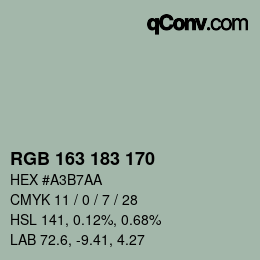 Color code: RGB 163 183 170 | qconv.com