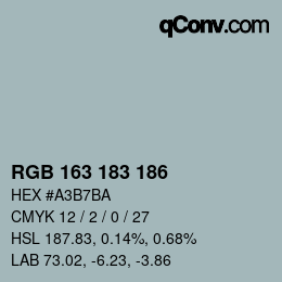 Color code: RGB 163 183 186 | qconv.com