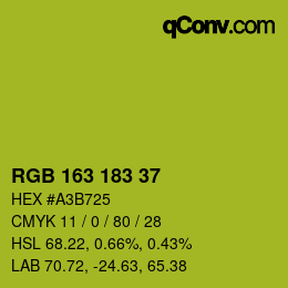 Color code: RGB 163 183 37 | qconv.com