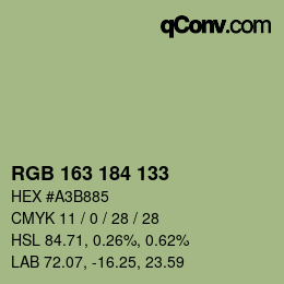 Farbcode: RGB 163 184 133 | qconv.com