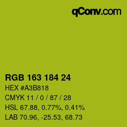 Color code: RGB 163 184 24 | qconv.com