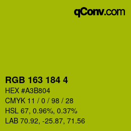 Color code: RGB 163 184 4 | qconv.com
