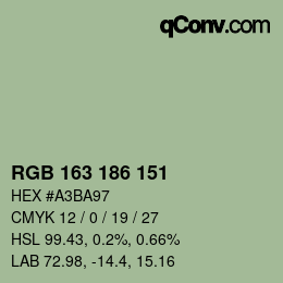 Farbcode: RGB 163 186 151 | qconv.com