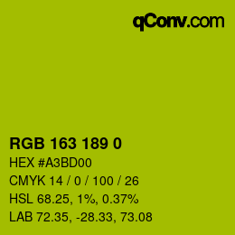 カラーコード: RGB 163 189 0 | qconv.com