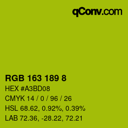 カラーコード: RGB 163 189 8 | qconv.com
