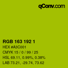 カラーコード: RGB 163 192 1 | qconv.com