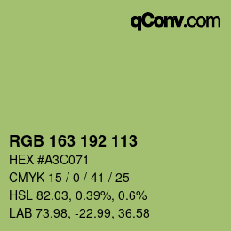 Color code: RGB 163 192 113 | qconv.com
