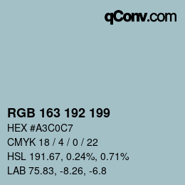 カラーコード: RGB 163 192 199 | qconv.com