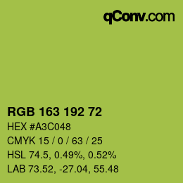 カラーコード: RGB 163 192 72 | qconv.com