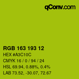Color code: RGB 163 193 12 | qconv.com