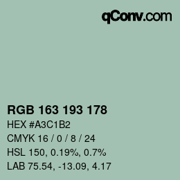 Farbcode: RGB 163 193 178 | qconv.com