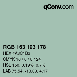カラーコード: RGB 163 193 178 | qconv.com